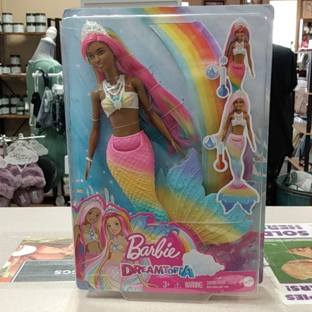 Barbie Dreamtopia Rainbow Magic Mermaid Doll Activated Tail Hair Changes Colors